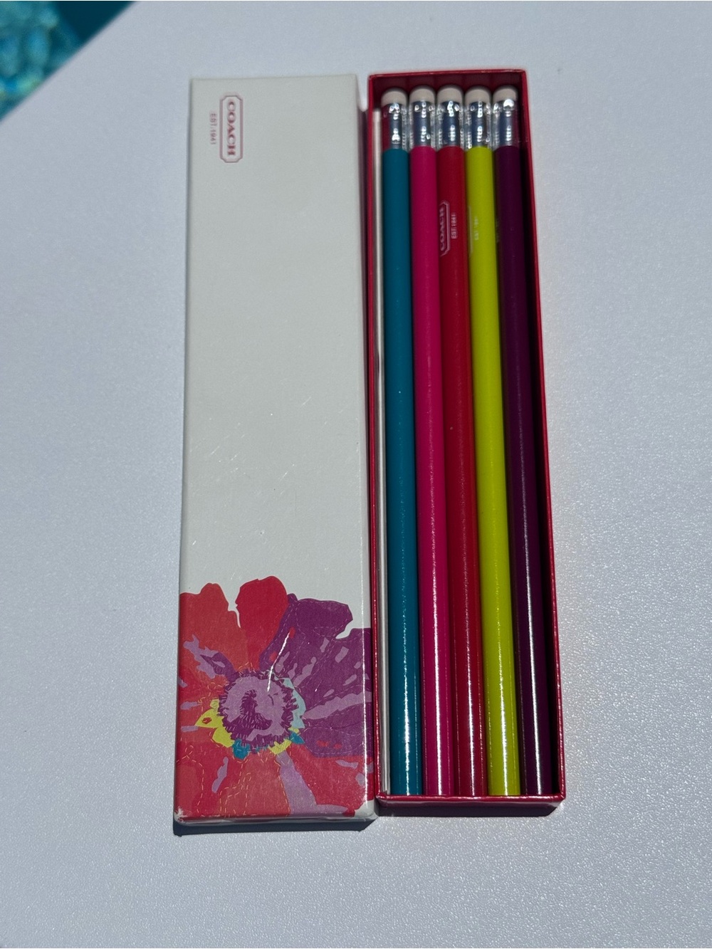 Coach Poppy For Peace pencil set New in box